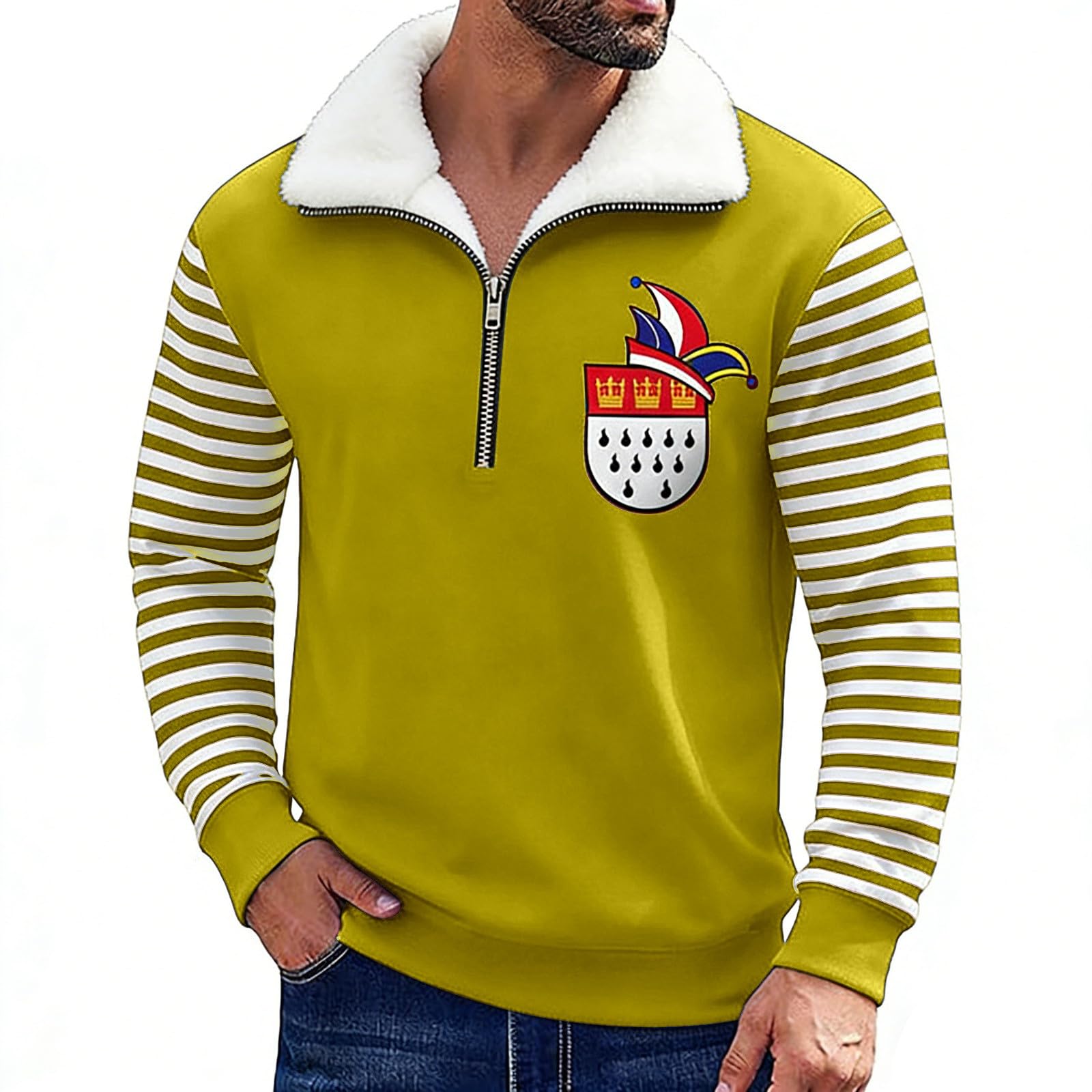 Disfraz de carnaval cómodo estilo sudadera estampada para hombre 6