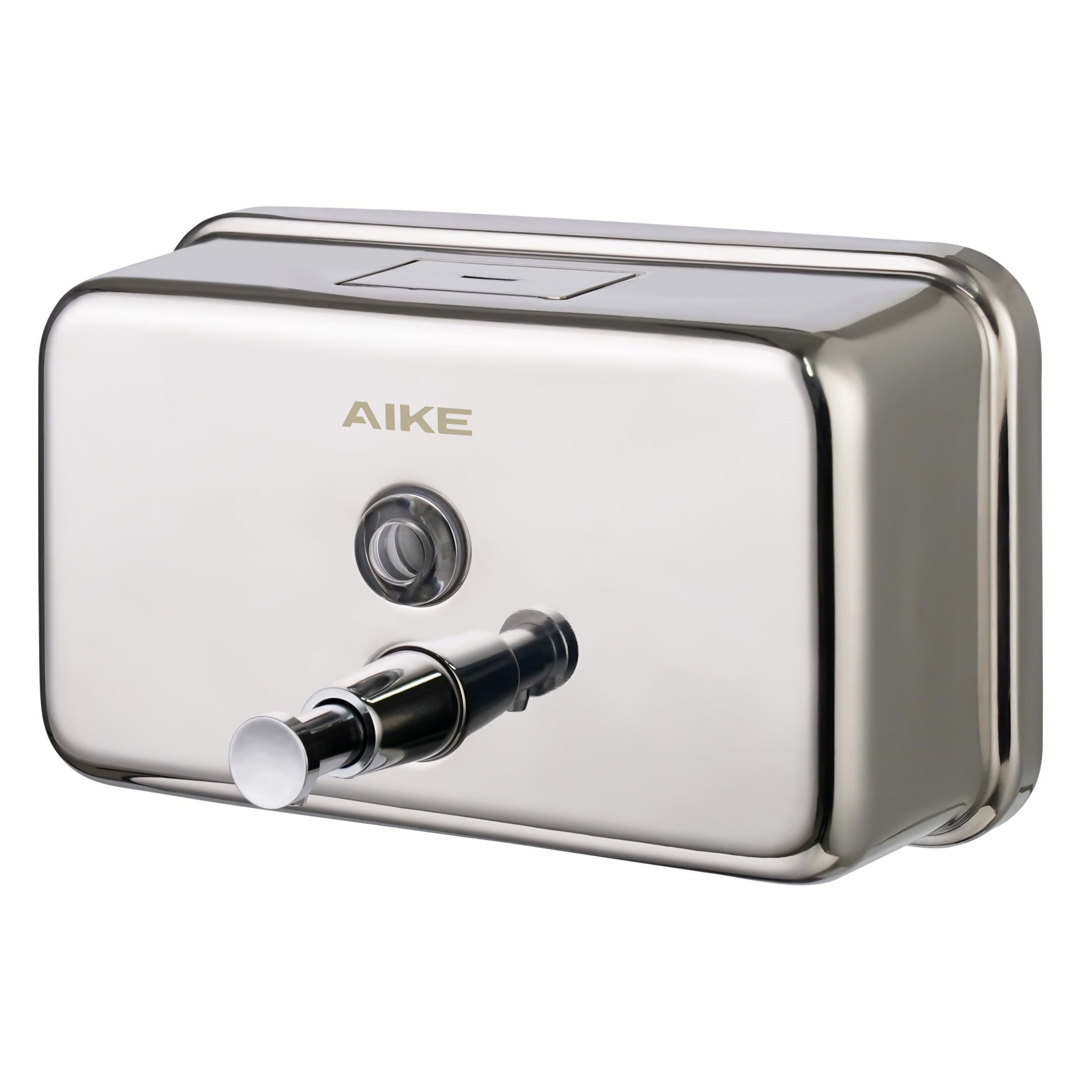 AIKE AK1005 Commercial Soap Dispenser – 37oz Capacity, Polished Stainless Steel Surface Mount