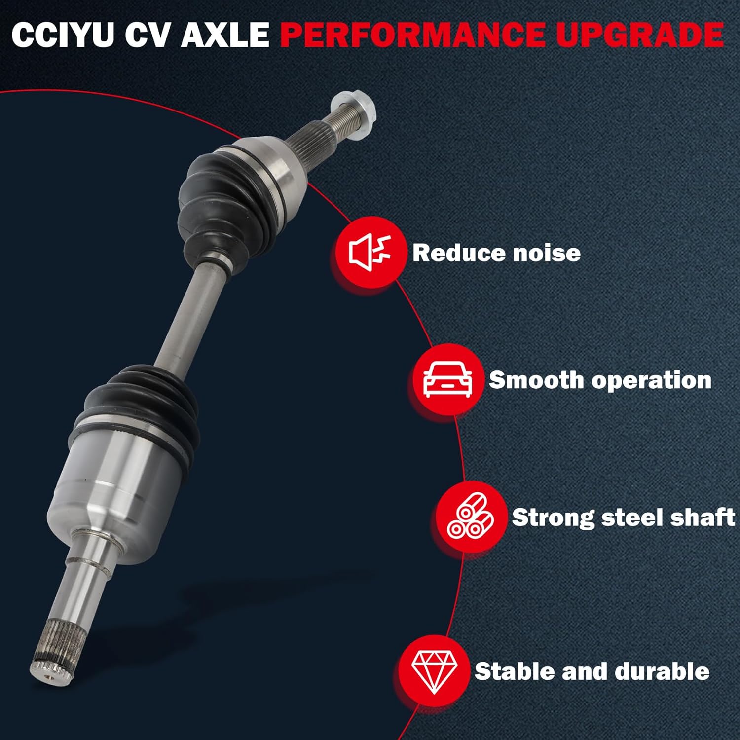 CCIYU 66-1400 Front CV Axle Shaft Assembly 2005-2006 for Chevrolet Equinox V6 3.4L,2006-2006 for Pontiac Torrent V6 3.4L,2002-2003 for Saturn Vue V6 3.0L,Front Left or Right