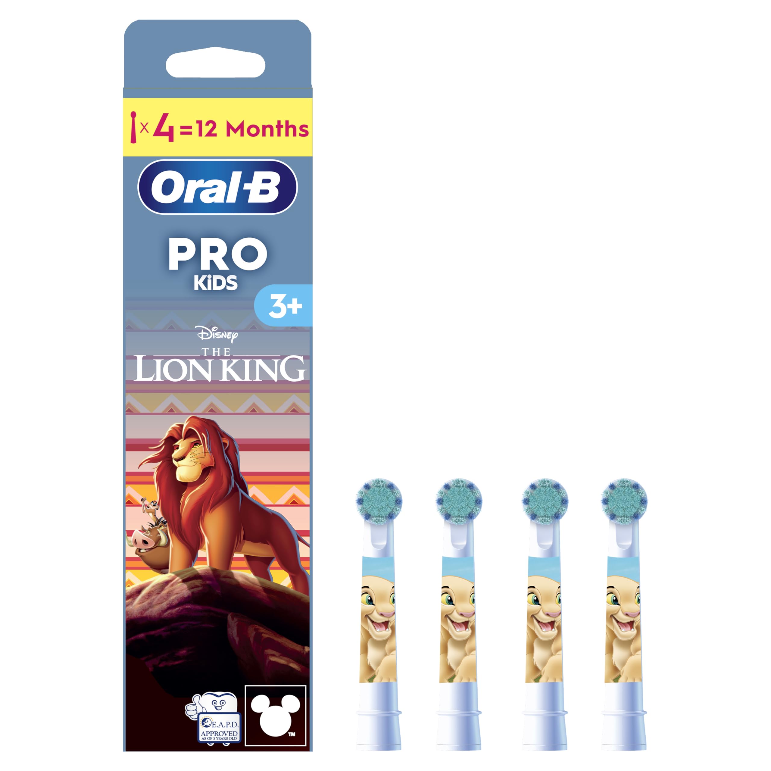 Oral-B Kids Lion King Power Toothbrush Refill Heads 4PK