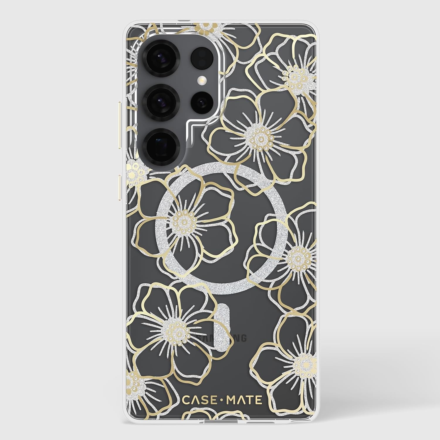 Case-Mate Samsung Galaxy S25 Ultra Case [Magnetic and Wireless Charging] - Sparkly Floral Phone Cover with 12ft Drop Protection - Premium Phone Case for Samsung Galaxy S25 Ultra 6.9" - Floral Gems