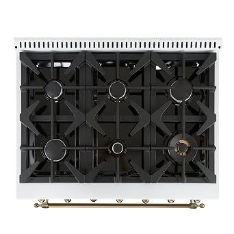 شعلات FORNO 36 Duel Fuel Range 6 باللون الأبيض