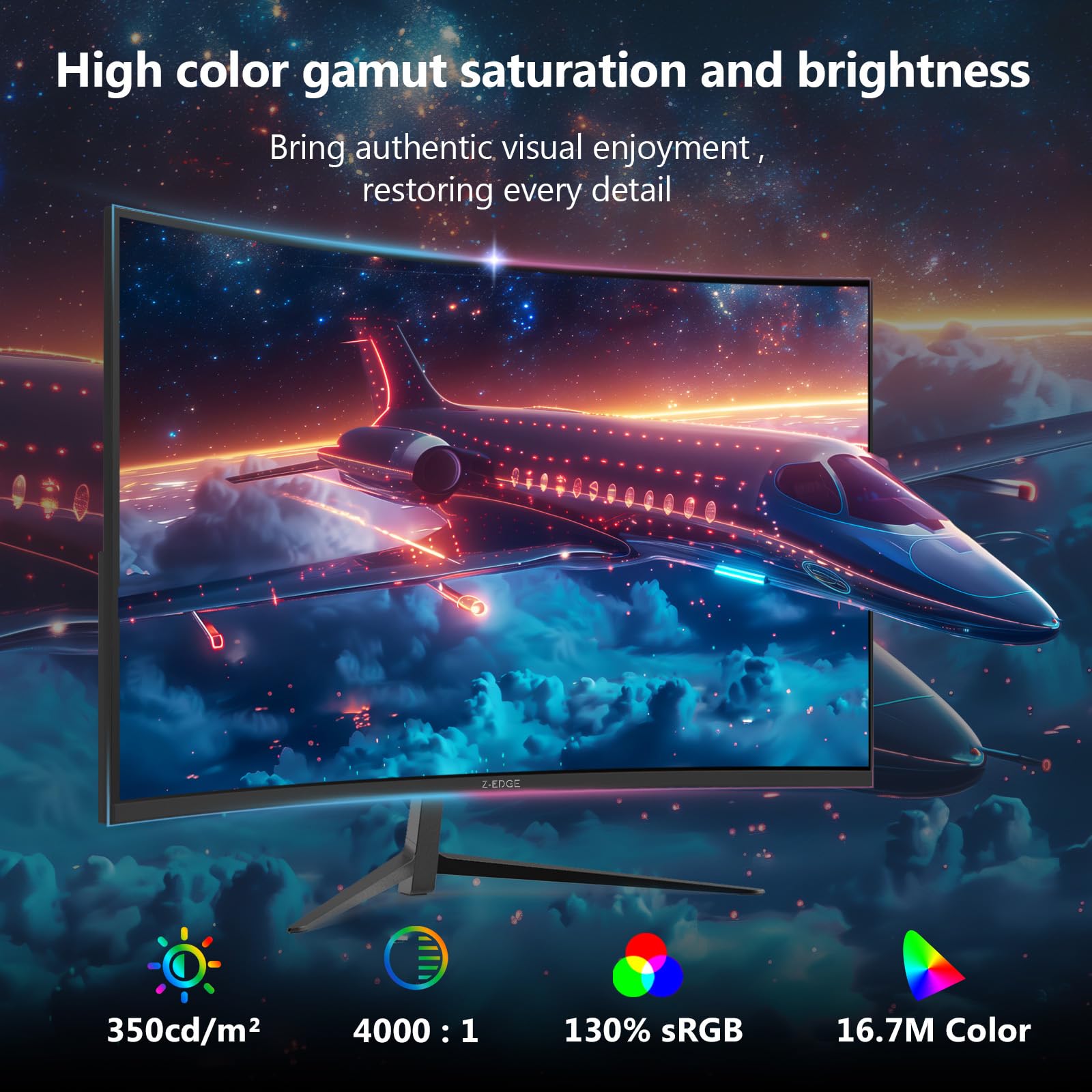 Amazon.com: Z-Edge 27 inch Curved Gaming Monitor, FHD 1080P 240Hz