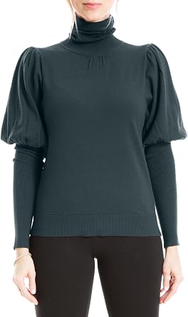 Max Studio Womens Bubble Sleeve Turtle Neck