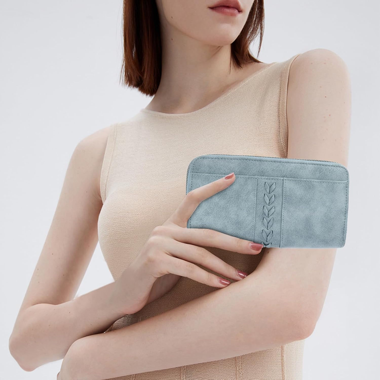 FALAN MULE Wallet for Women RFID Blocking Leather Large Capacity Zip Around Ladies Card Holdr Phone Purse Wristlet - Image 2