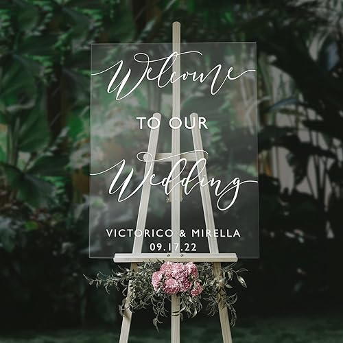 Personalized Wedding Welcome Sign or Bridal Shower Welcome Sign - Perfect for Wedding Ceremony Decorations, Rehearsal Dinner & Bridal Shower -