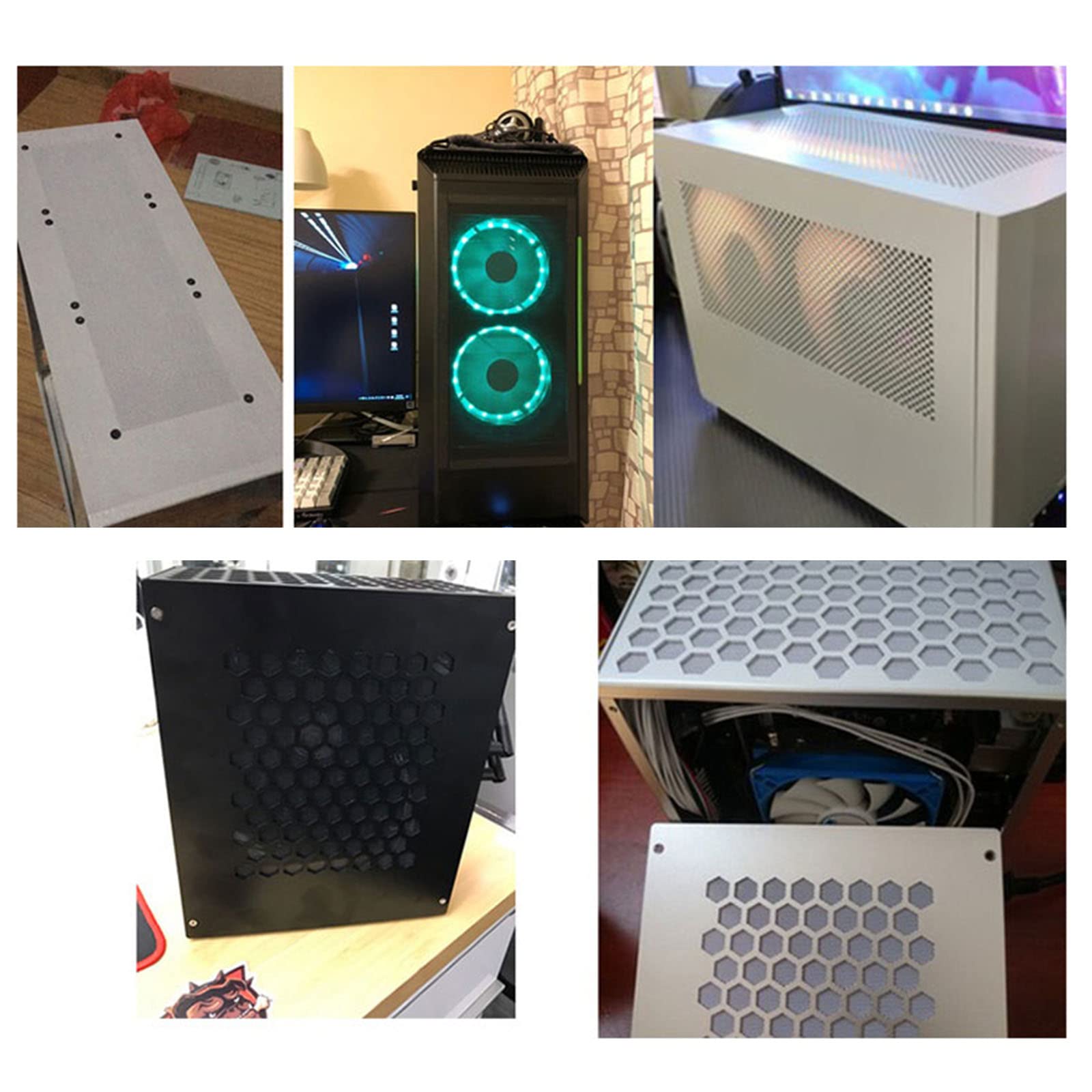 TTTLLNN 1PC PVC Fan Filter PC Case Mesh 30x100cm White, Desktop, Speaker Compatible