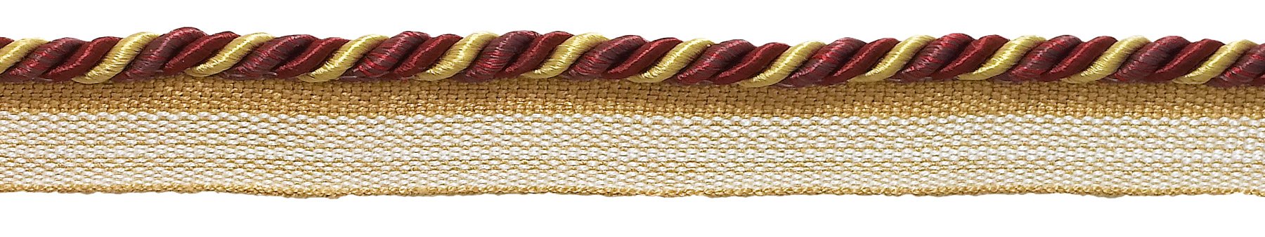 Cordon passepoil baroque 5mm Wine Gold, liseré d'ameublement haut de gamme de 11 mètres