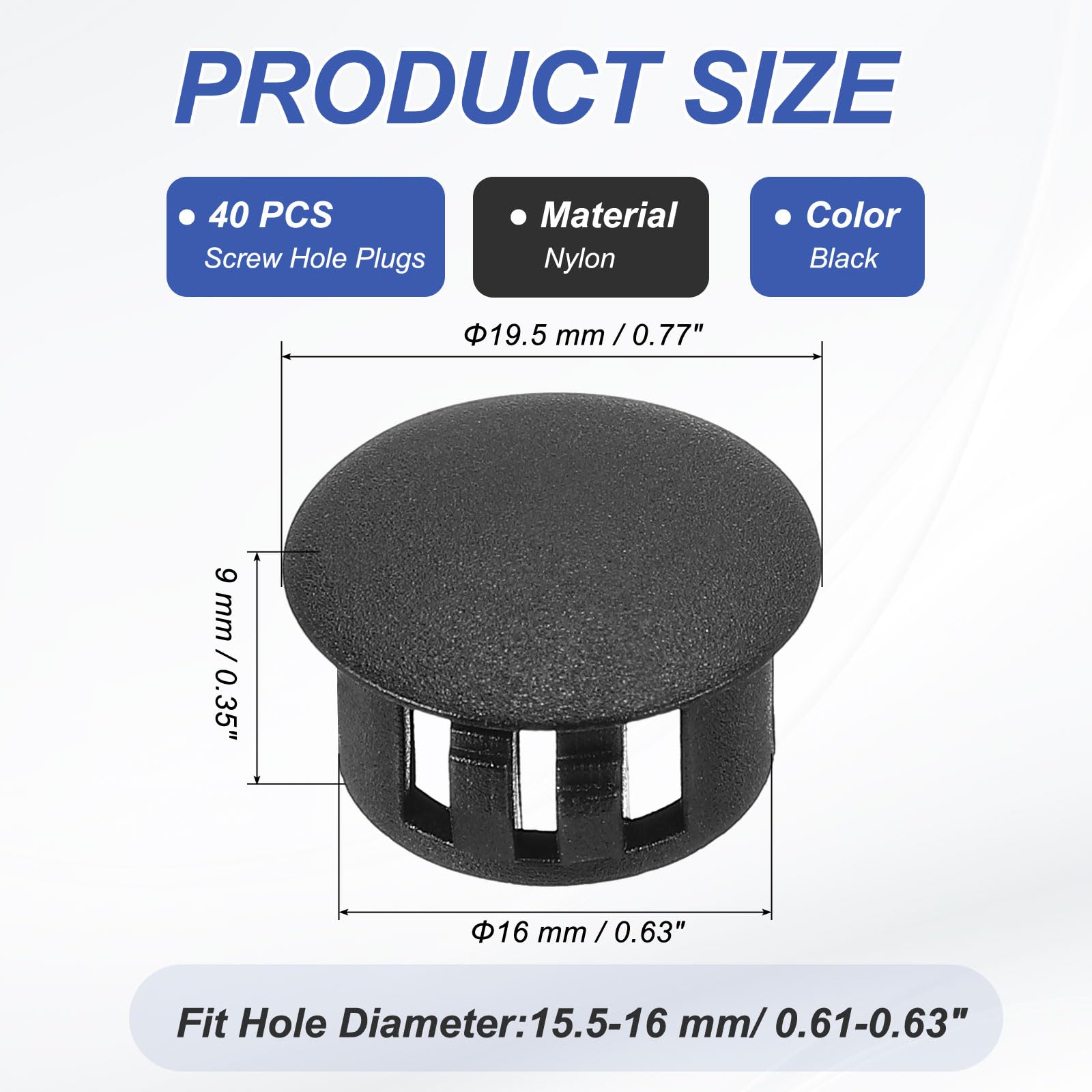 PATIKIL 16mm/5/8" Plastic Hole Plugs - Image 2