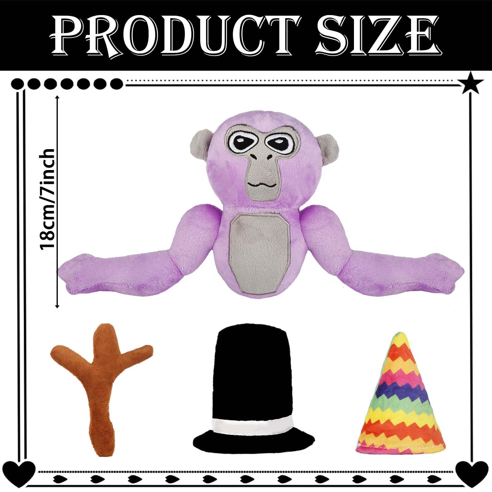 Ainvliya Gorilla Monkey Plush Toy- Soft Plushie Stuffed Animal Toys Gorilla Doll with Hats and Branch Scepter Plush Throw Pillow Doll for Game Lovers Fans Kids Adult Playing Sleeping Collection Gift - Image 2