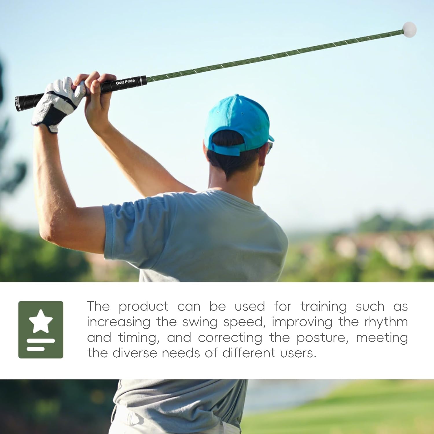Golf Rope Swing Trainer, Golf Swing Training Aid, Professional Golf Swing Rope Training Aid to Improve Speed, Tempo, Rhythm, Flexibility, Strength, Golf Warm-Up Practice Equipment for Golfers