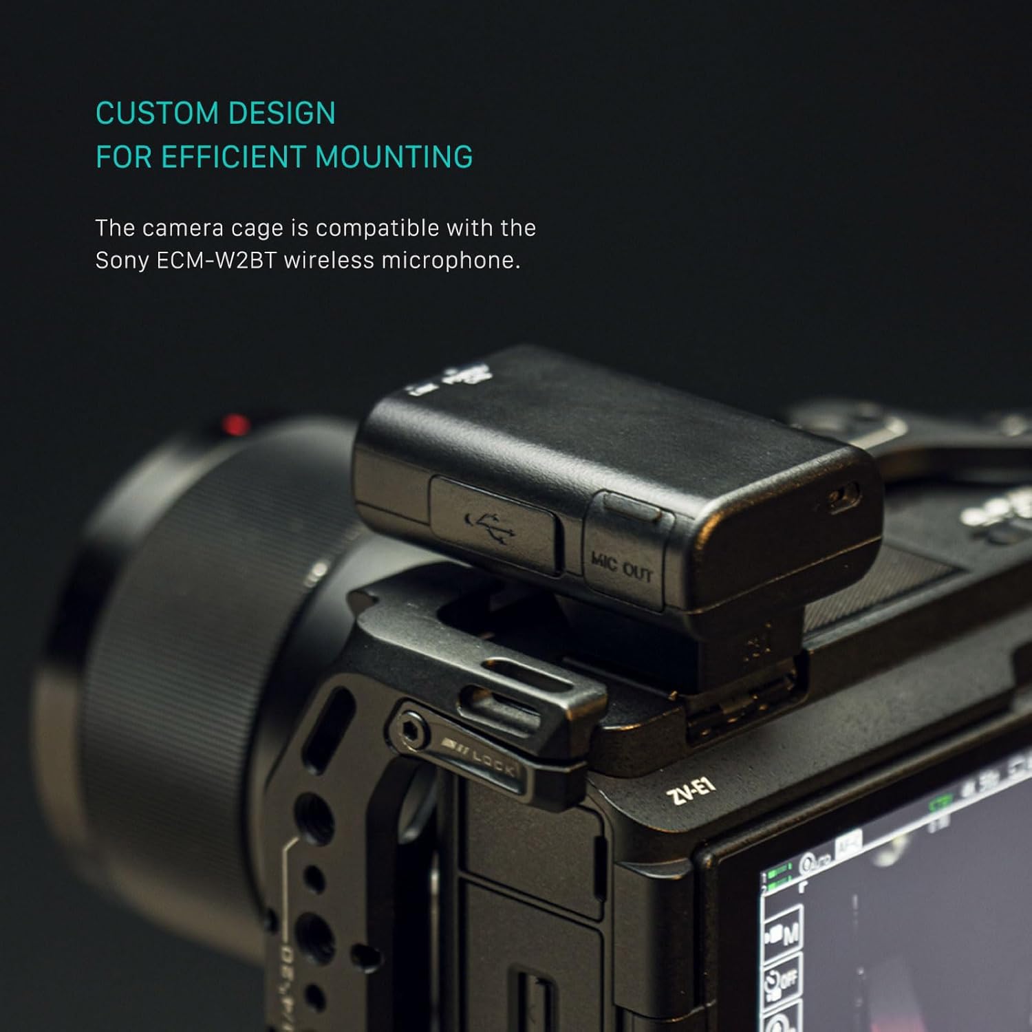 Tilta Full Camera Cage Compatible with Sony ZV-E1 | Cold Shoe, NATO Rail, M3 & 1/4"-20 Mounting Threads | Detachable ARCA Plate for Horizontal or Vertical Shooting | Integrated Cooling System | Black - Image 6