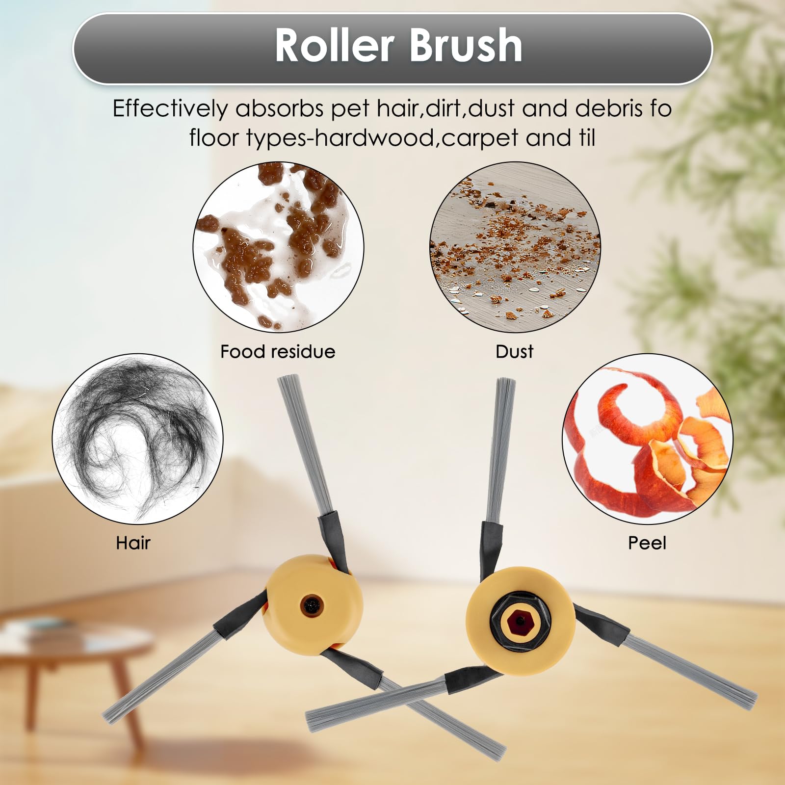 (25 pièces) Pièces de rechange pour aspirateur robot Dreame L60 Pro Ultra, 2 brosses rotatives, 6 lingettes de nettoyage, 5 filtres HEPA, 6 sacs à poussière, 6 brosses latérales, Kit d'accessoires