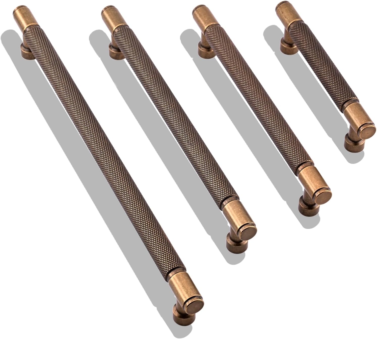 10 Pack Antique Brass Knurled Cabinet Pulls 3 Inch(76mm) Kitchen Cabinet Handles Cabinet Hardware for Drawer Pulls