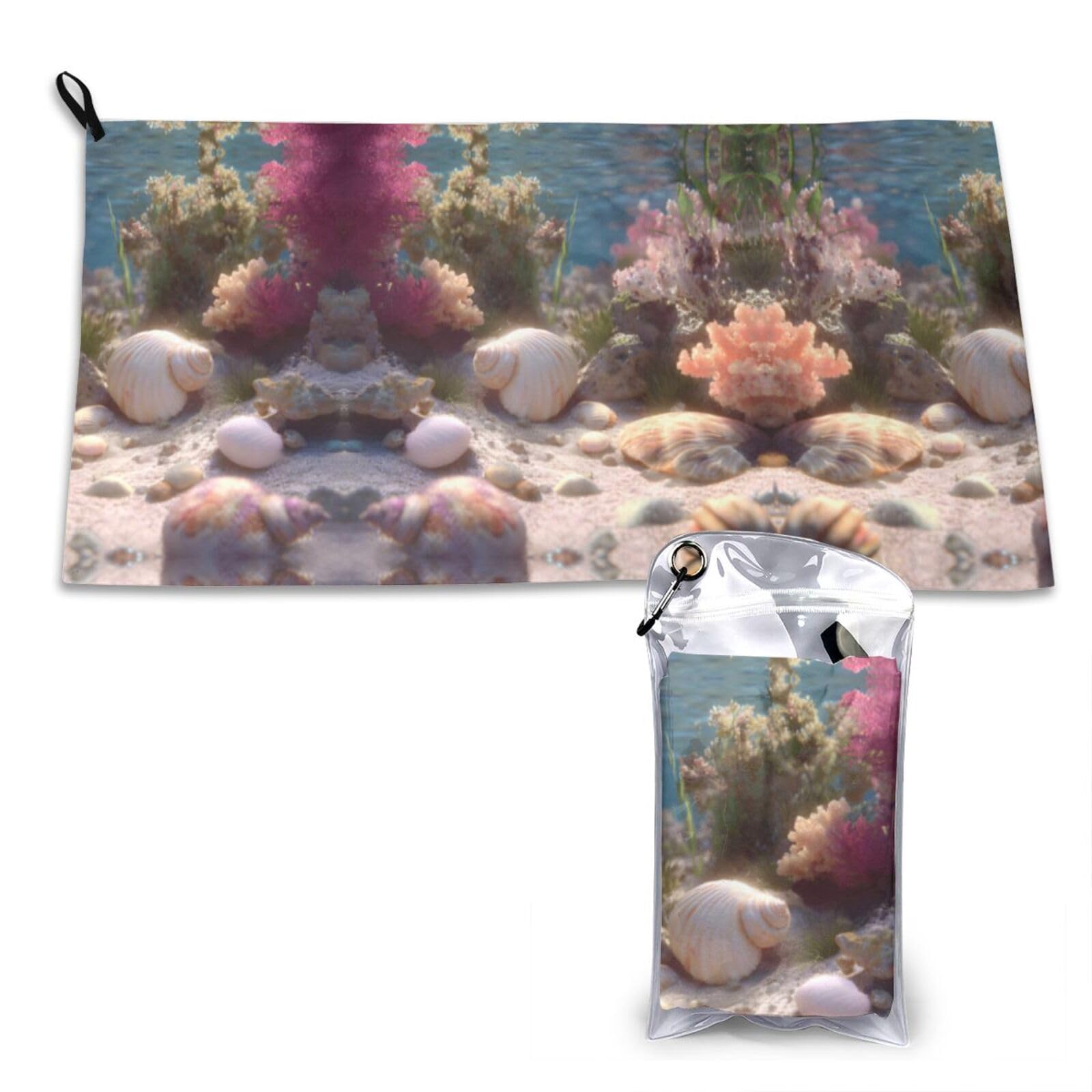 Wxwjshmgc White Sand Shells And Corals Print Cooling Towel, Gym Towel,Cooling Towels For Neck, Soft Breathable Travel Cool Towel,Sports Towels For Gym,Camping