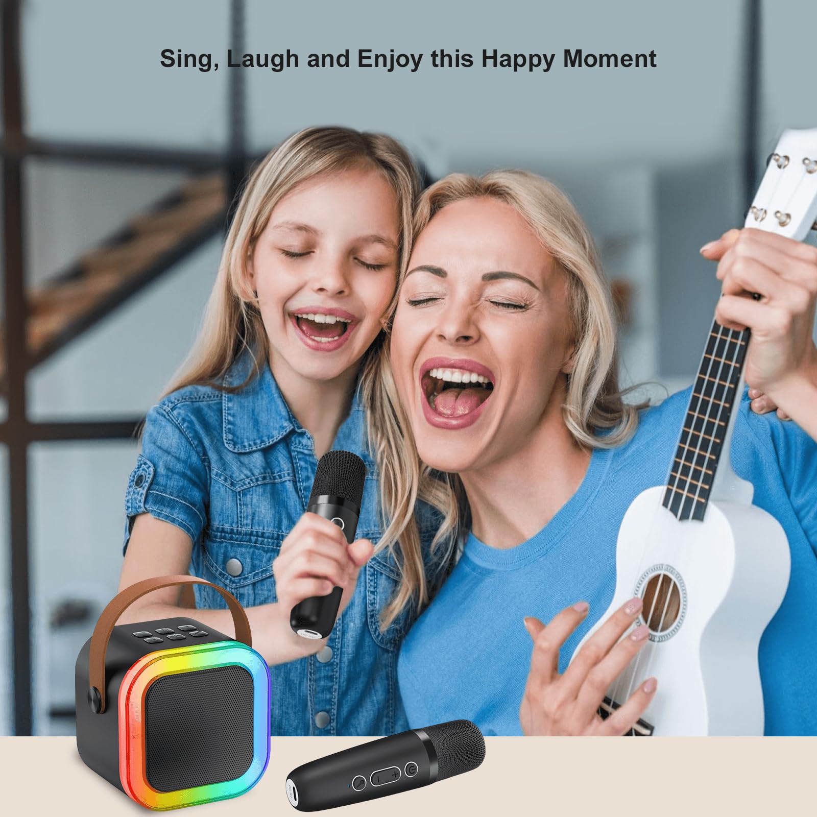 Microfono Karaoke per Bambini e Adulti, Mini Cassa Karaoke con Microfono Bluetooth, Regalo di Compleanno e Natale per Bambino 4-14 Anni, Perfetto per Divertire i Bambini e per le Feste in Famiglia
