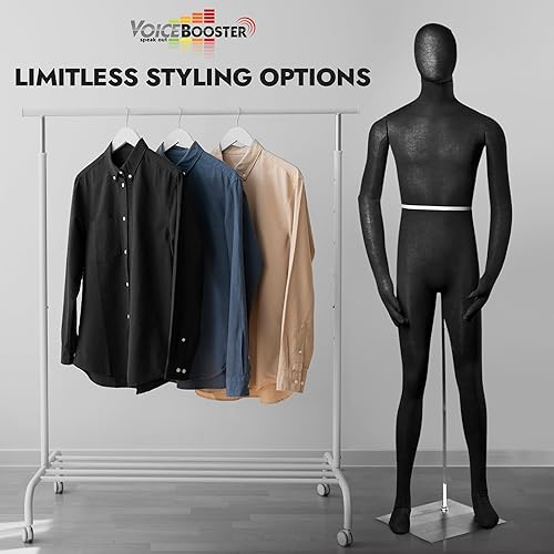 Miniatura 6 de Maniquí de hombre, flexible, articulado y que posa de tamaño completo suave  Negro, de TK Products, ideal para disfraces