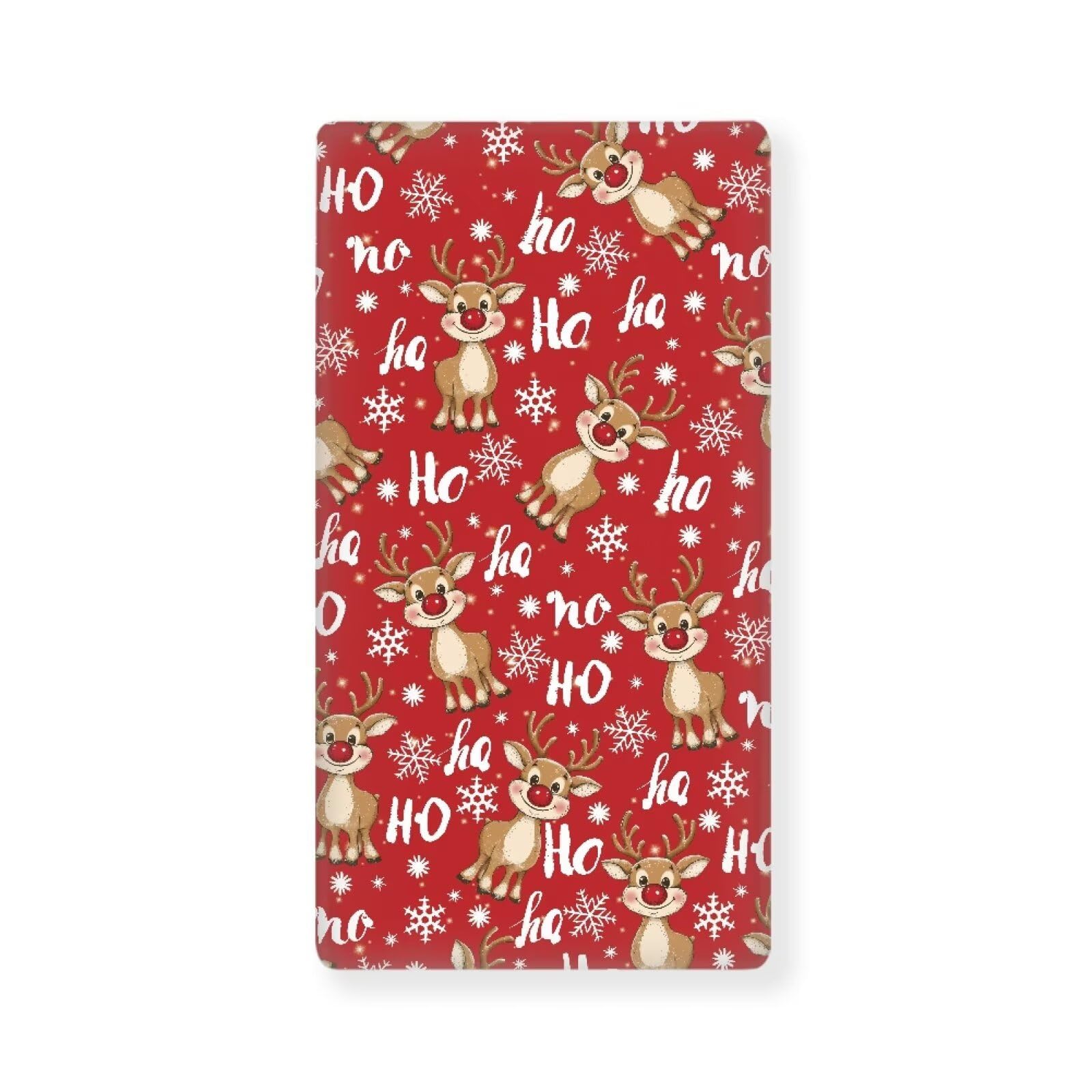 Reindeer Bats Crib Sheets for Baby Boys Girls Red Christmas Crib Sheet for Standard Crib Mattress 28" x 52" Fitted and Soft Breathable Crib Mattress Sheet