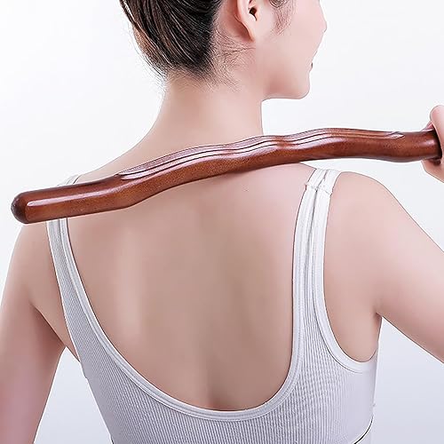 Miniatura 3 de Varilla Gua Sha de madera, masajeador de punto de activación de cuentas para músculo cuello espalda, herramienta de masaje profundo, fabricación de