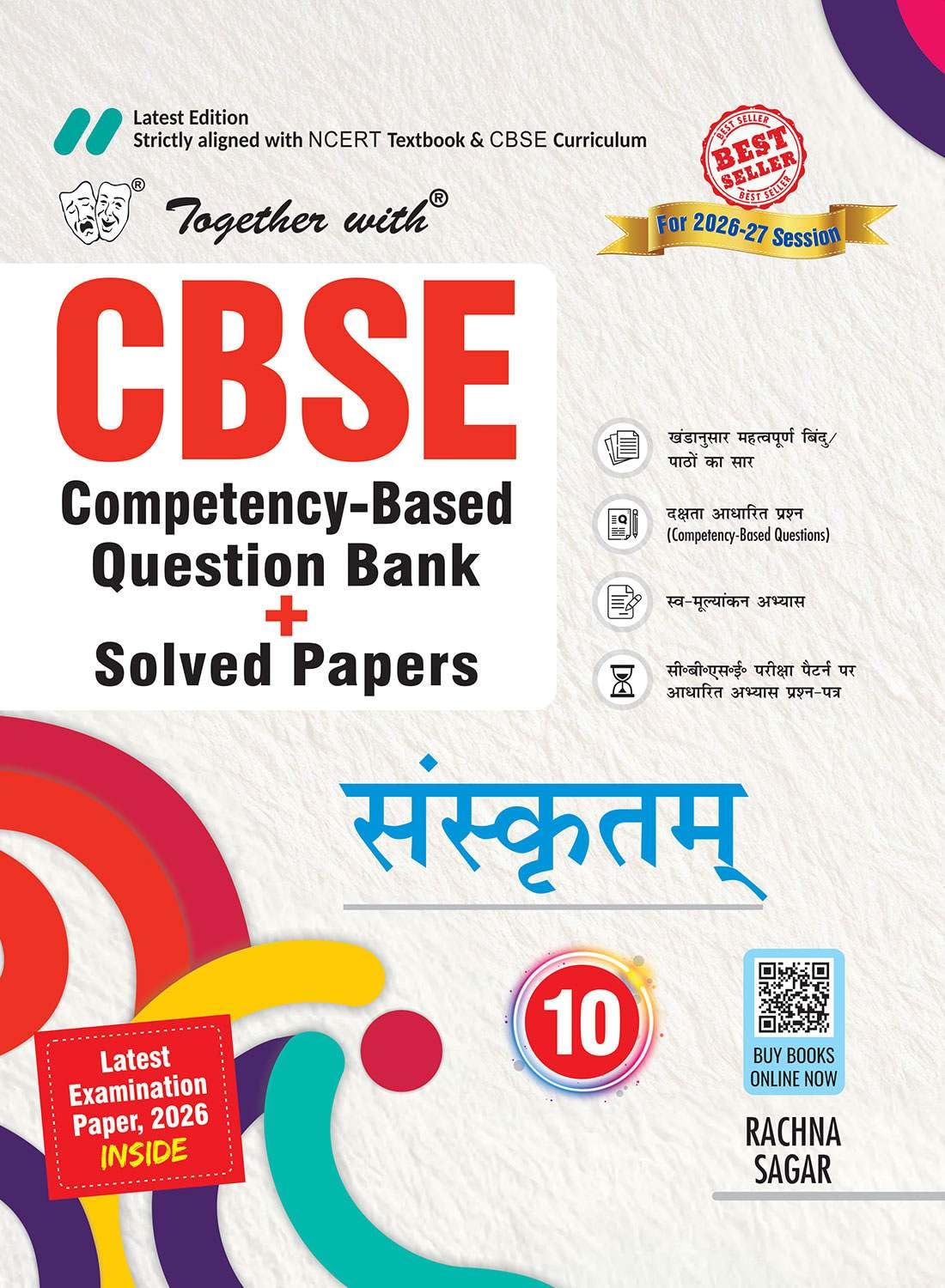 Together with CBSE Question Bank Class 10 Sanskrit 2026-27 | Competency-Based Solved Questions with Practice Papers & Solved 2026 Board Question Paper