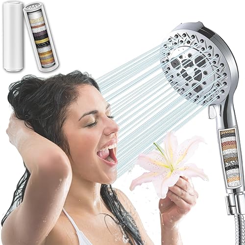 Miniatura 7 de Cartucho de repuesto de filtro de ducha para filtro de cabezal de ducha Yiktop de 15 etapas, 2 unidades