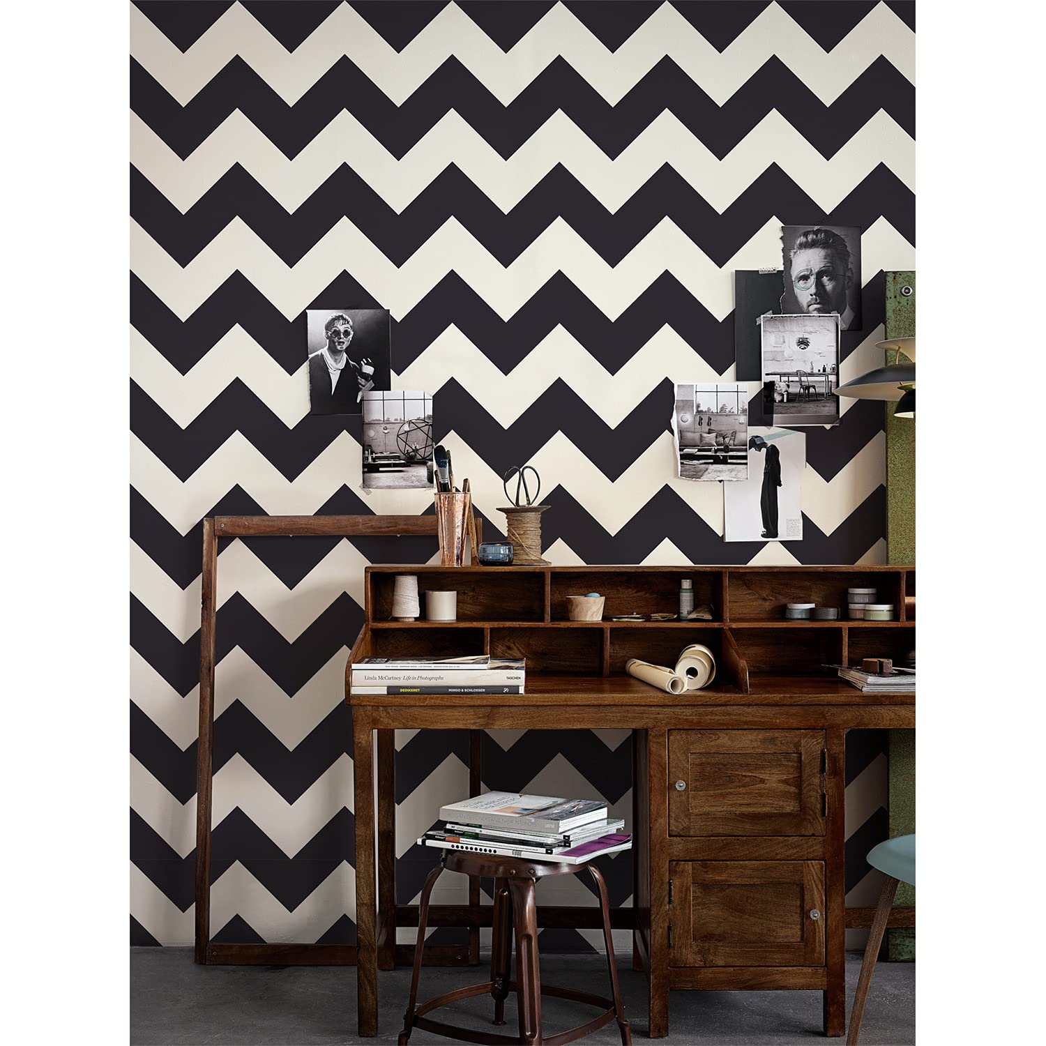 Papier peint de luxe géométrique minimaliste Coloray Zags 290x290cm