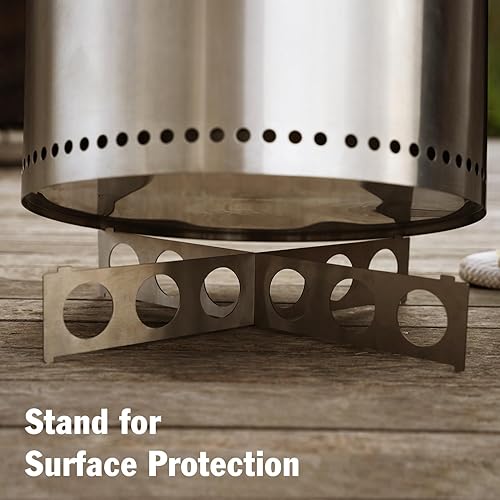 Miniatura 3 de Fogata sin humo con soporte, portátil, para exteriores, incluye 4 tenedores para barbacoa, bolsa de transporte, asas, hoguera de acero inoxidable