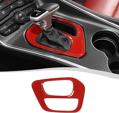 Voodonala para Challenger Cubiertas de panel de cambio de marchas, accesorios decorativos para Dodge Challenger 2015-2022 (rojo)