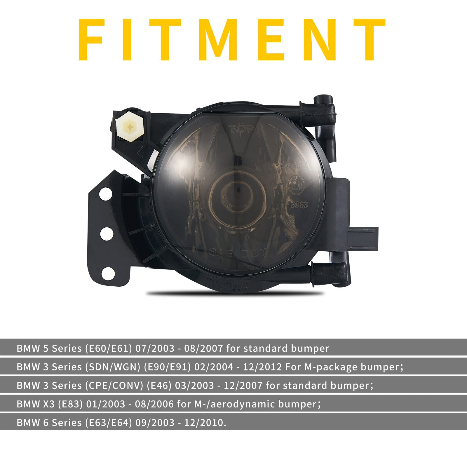 Set di Fendinebbia Anteriori per BMW E90 E91 E46 E60 E61 E63 E64 E83 M-Tech X3 Serie 3 5 6 Bj.2003-2012 HB4 fendinebbia paraurti Anteriore Auto grigio