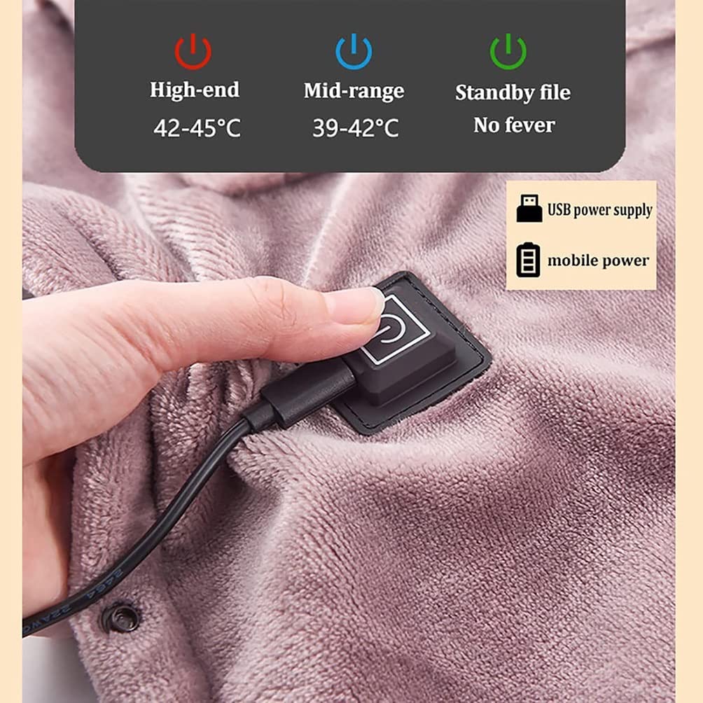 Elektryczny koc grzewczy USB, 3 ustawienia ogrzewania, przenośny koc elektryczny, aby utrzymać ciepło, koc grzewczy do domu i biura, szary, 140 x 80 cm