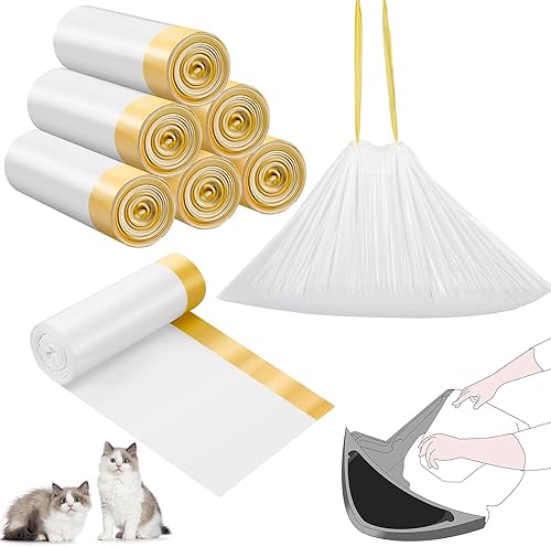 Paterr Bolsas de arena para gatos con cordón para cajones de desechos, bolsas de arena para gatos de 9 a 11 galones, bolsas de repuesto para bandeja