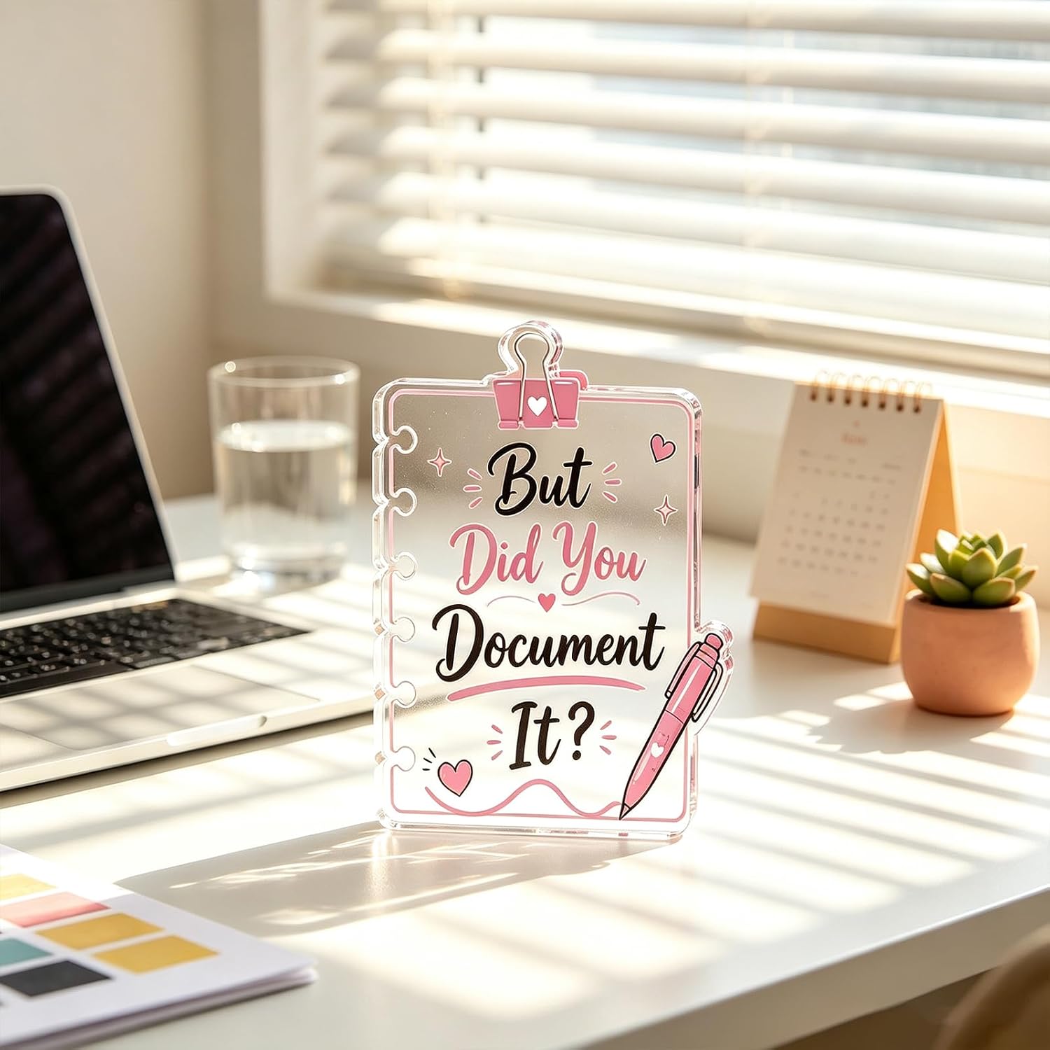 Pink Office Decor Pink Desk Accessories Sign Girly Cute Office Decor image 3