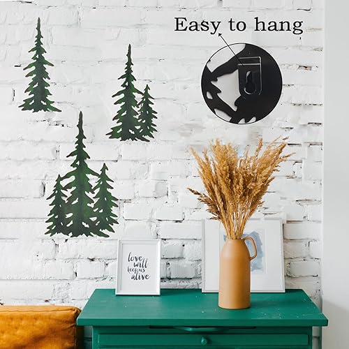 Miniatura 6 de Decoración de árbol de pino para pared, decoración de pared de metal para exteriores, decoración de casa de campo y bosque
