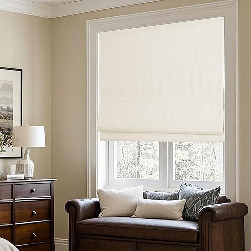 Vista 16 de Sunbox Persianas romanas sin cordón, de tela para oscurecer la habitación, persianas romanas para ventanas, puertas, puertas francesas, ventanas