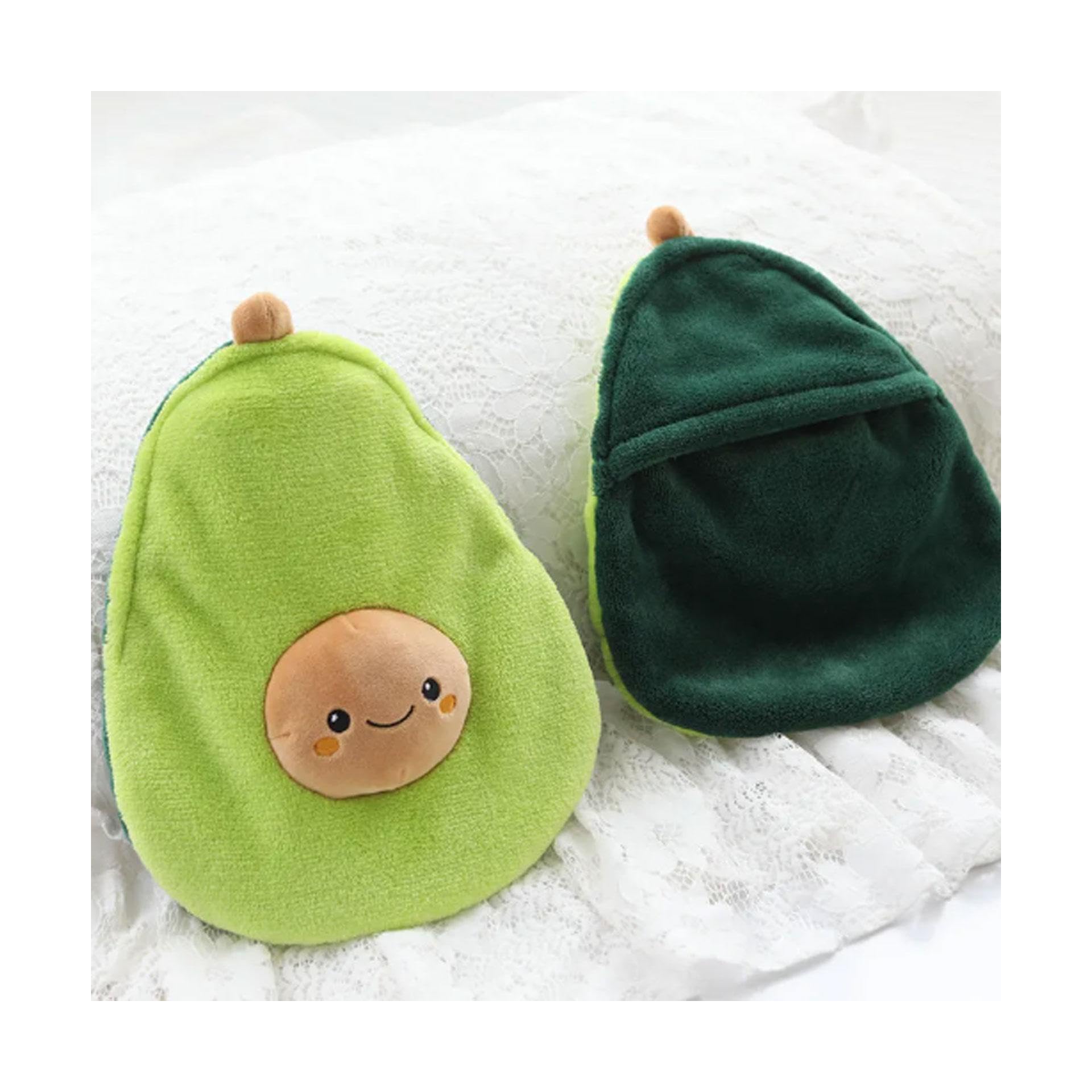 Bouillottes en Caoutchouc d'avocat Mignonnes, thérapie Anti-Stress et Anti-Douleur, Sac d'eau Chaude avec Housse tricotée Douce et Confortable pour l'hiver
