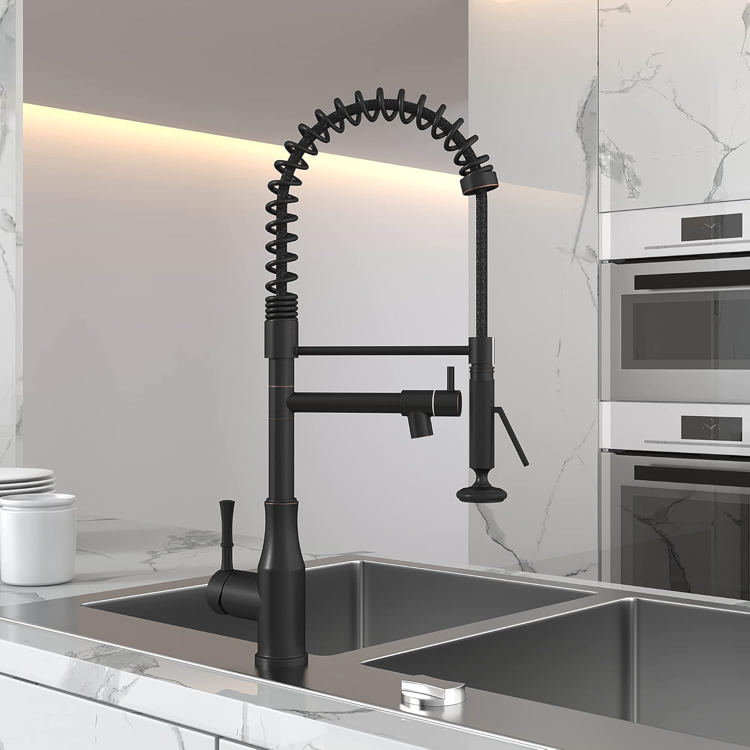 YITAHOME Commercial Kitchen Faucet, Oil Rubbed Bronze Spring Kitchen