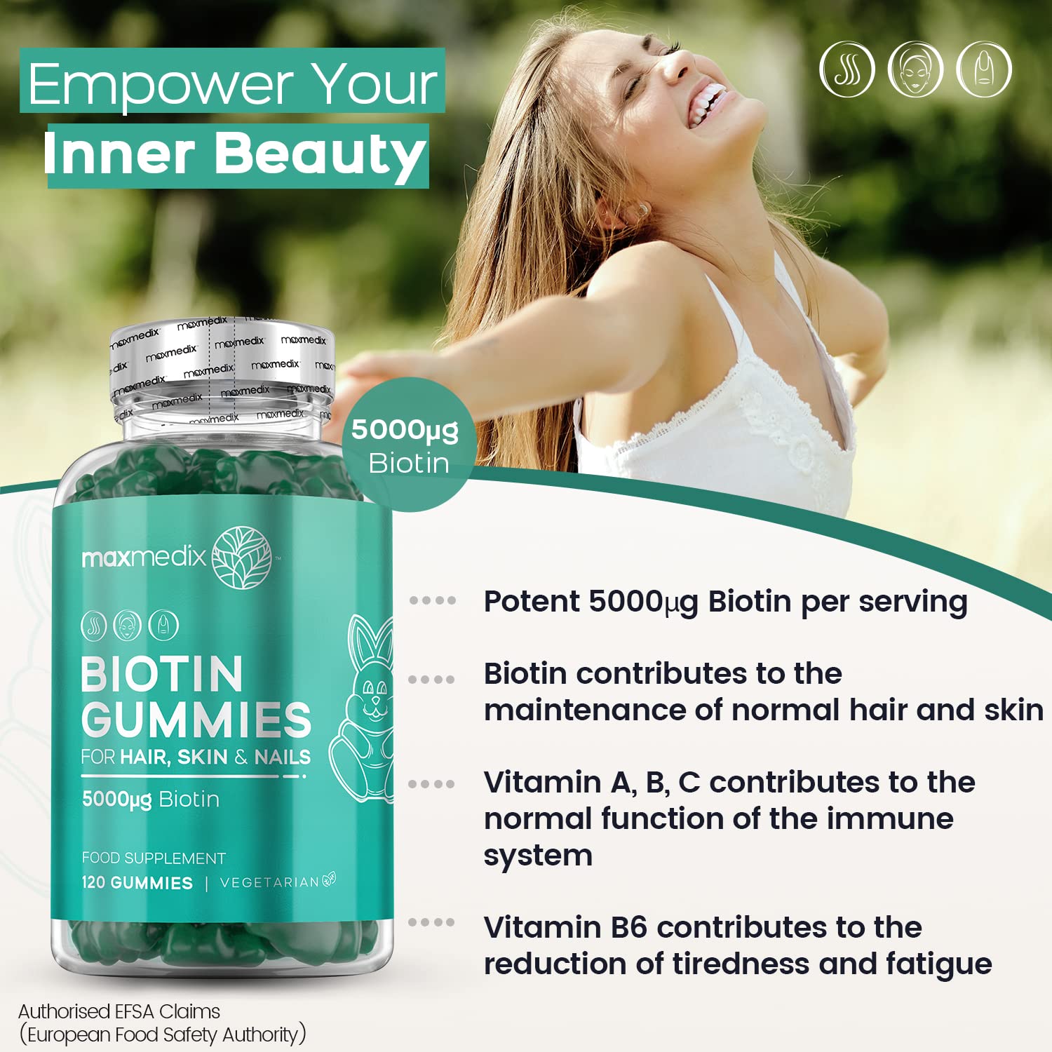 Buy Biotin Gummies 5000mcg with Multivitamins A, B, C, D, E