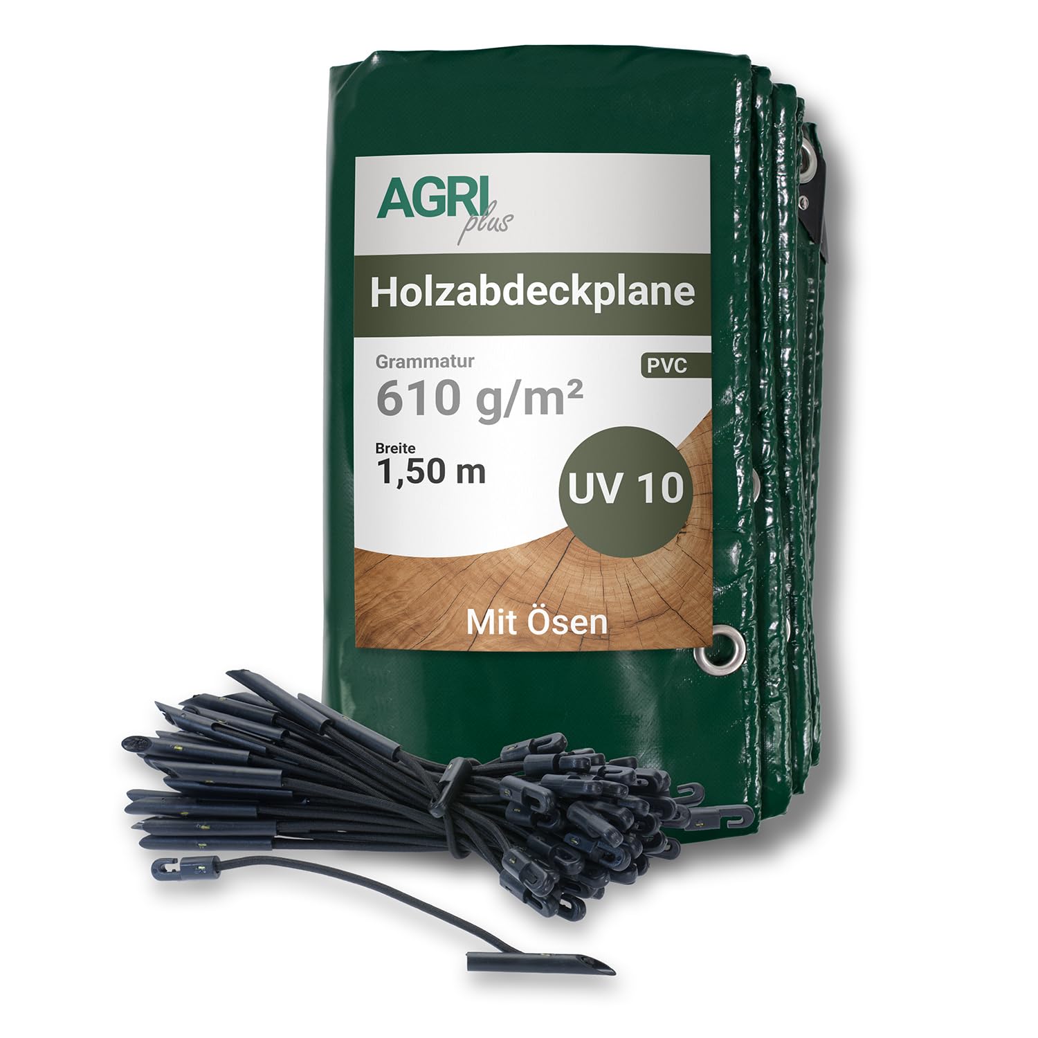 Telone Copertura Legna AGRIplus – 1,5 X 20 M, PVC 650 G/m², Con Occhielli E Bordo Rinforzato