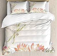 Vista 181 de Ambesonne Juego de funda de edredón de pesca, lubina de boca grande atrapando un bocado en espray de agua, imagen salvaje, juego de cama decorativo