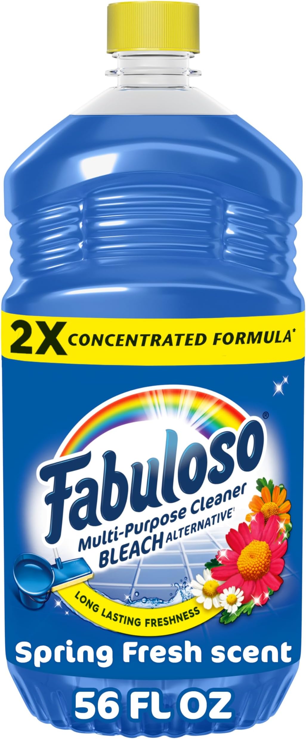 Multi-Purpose Cleaner and Floor Cleaner, 2X Concentrated Formula, Long-Lasting Freshness, Spring Fresh Scent, 56 oz