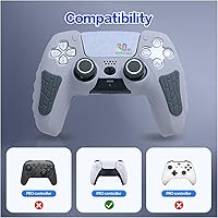 Vista 6 de ECHZOVE PS5 Controller Cover Case – 30th Anniversary Limited Edition Protective Silicone Skin for PlayStation 5 Controller, Anti-Slip, Gris claro