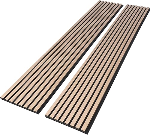 Miniatura 1 de Paneles de pared de listones de madera acústica  Paneles de madera modernos para pared, panel de absorción de sonido acanalado 3D con acabado de