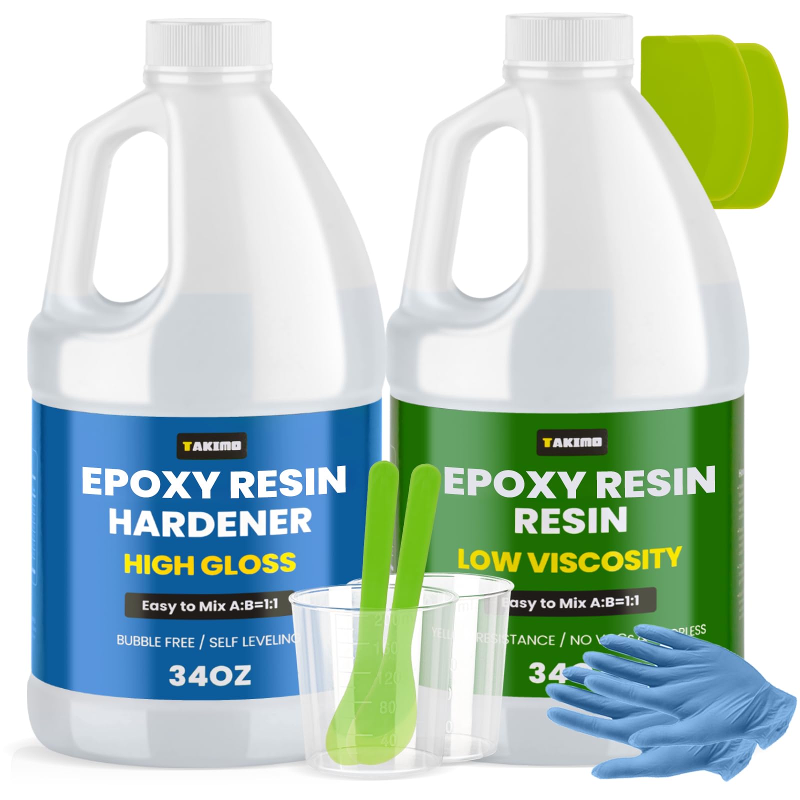 Buy TAKIMO 68oz Crystal Clear Resin Kit,Bubble Free & Not Yellowing