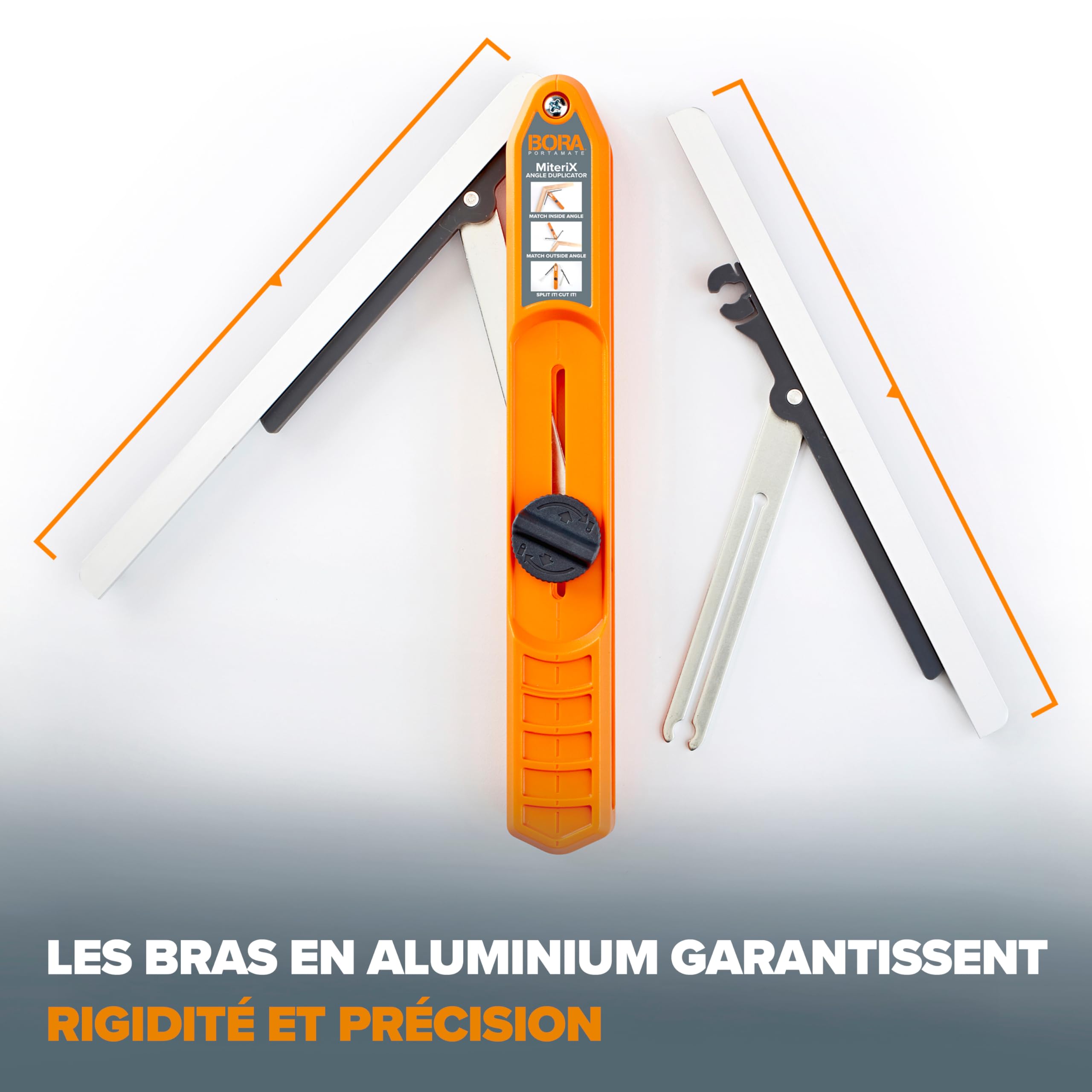 Bora MiteriX 530401 Duplicateur d'Angle Professionnel – Mesure et Transfert Précis pour Scie à Onglet
