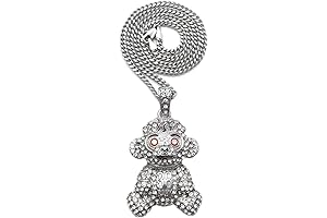 38 Baby Silver-Plated Monkey Pendant with Box Chain