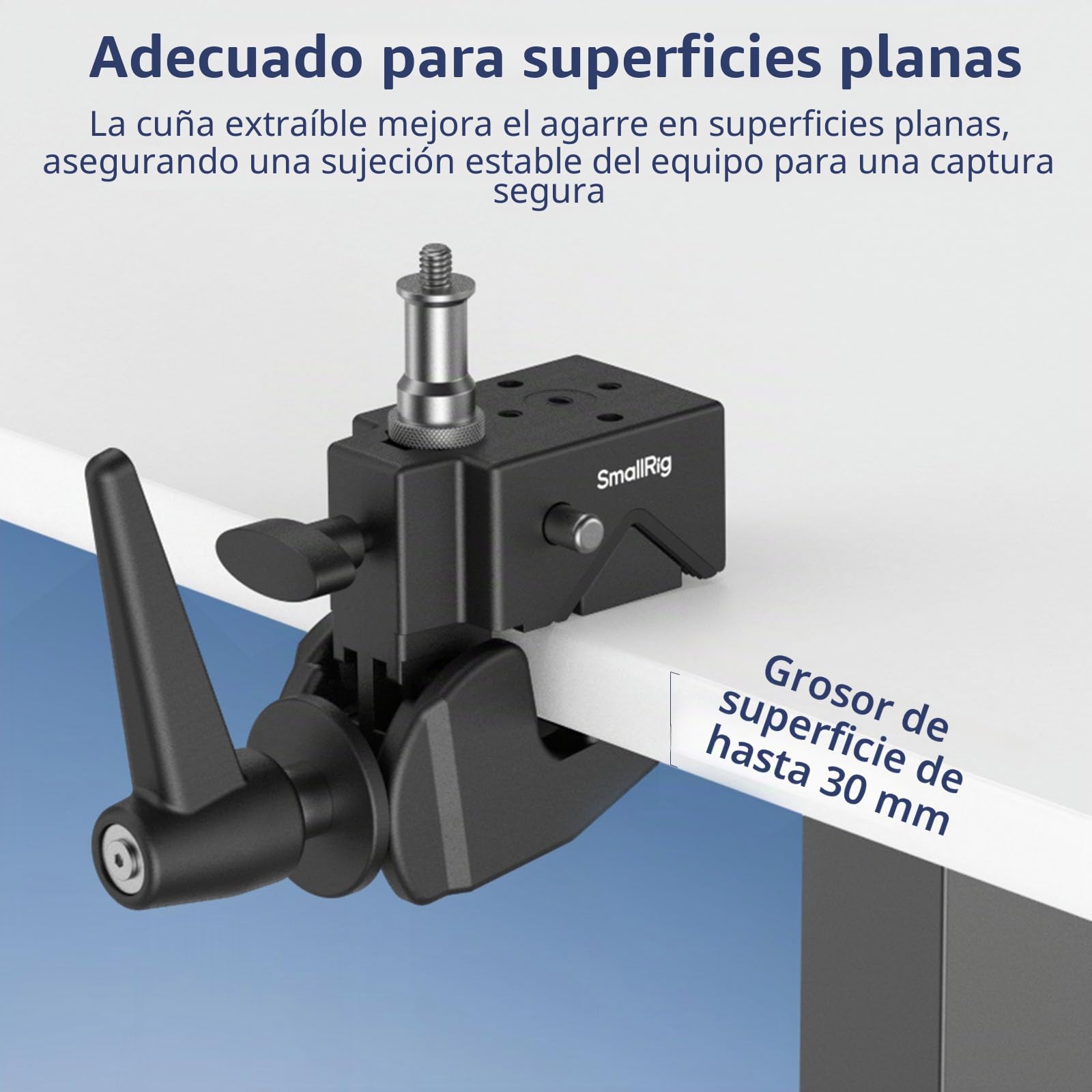 SMALLRIG Kit de Super Pinzas (2 uds) - Carga Máx. 15kg/33lb, con Tornillos 1/4"-20 y 3/8"-16 en Base de 5/8", para Tubos Redondos y Superficies Planas - 5318
