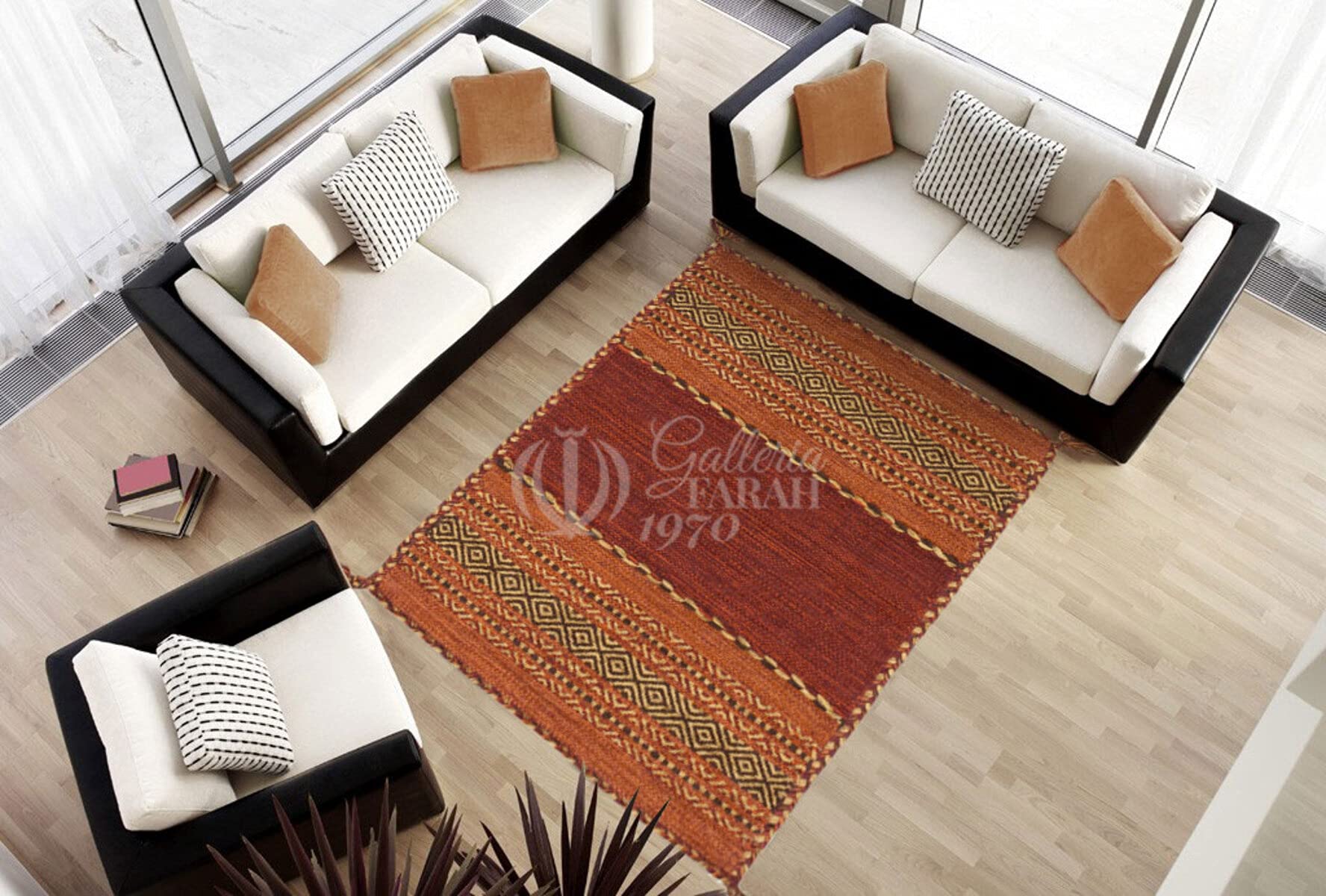 Galleria Farah1970 - 200x140 CM Kilim Autentico, Originale e Fatto a Mano Ideale Per la Sala, Salotto, Ufficio, Seconda casa e la cucina (Lavabile In Lavatrice)