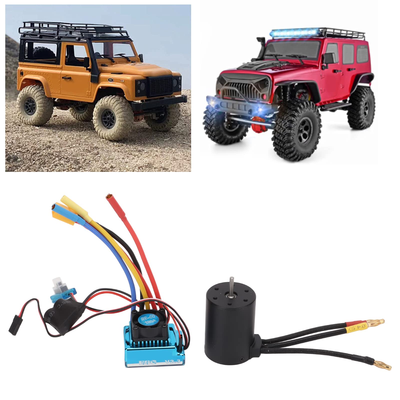 Annadue Kit ESC Compatto e Leggero per Motore Brushless 120A Parte di Aggiornamento Impermeabile per Auto RC 1/10, velocità Regolabile per Appassionati di RC,
