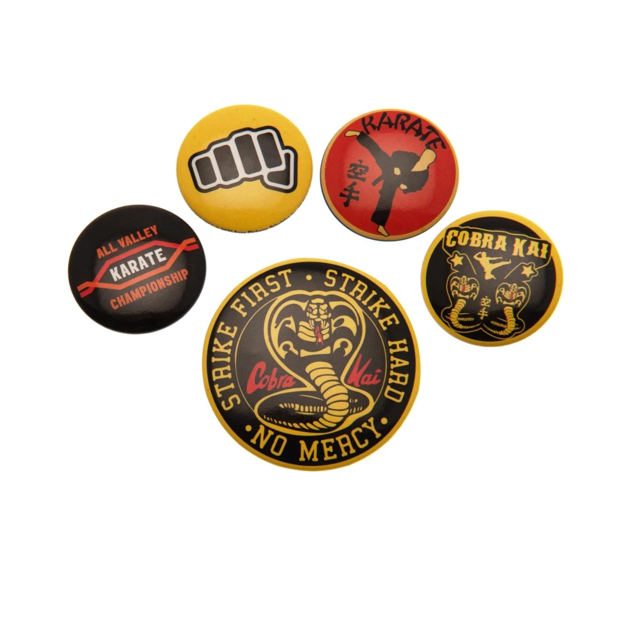 Cobra Kai No Mercy 5-częściowy zestaw odznaki na guziki