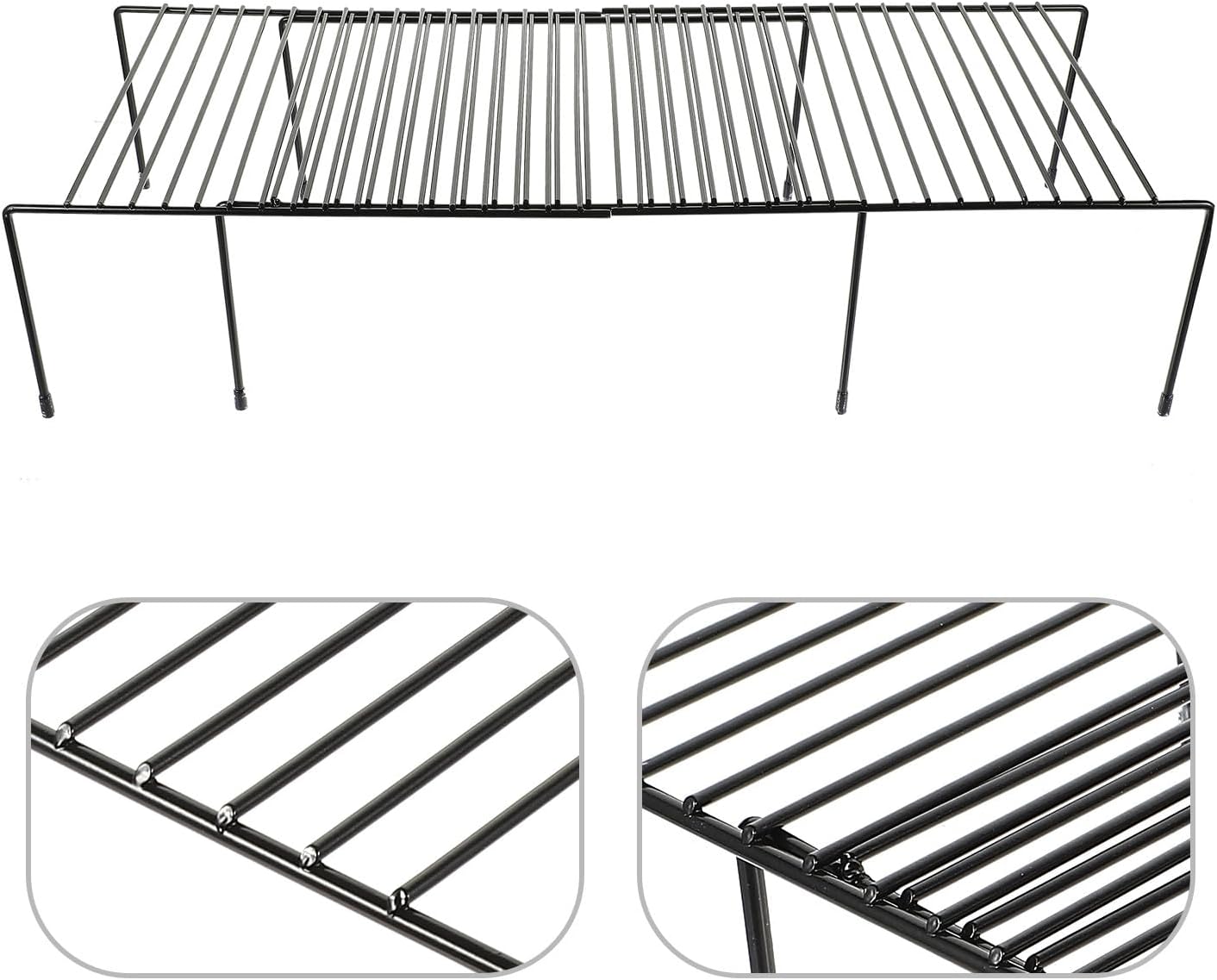 Amosfun Expandable Spice Rack Organizer 3pcs Set, Heavy-duty Iron Condiment Bottle Storage Shelf, Retractable Kitchen Seasoning Organizer for Cabinet and Countertop Use